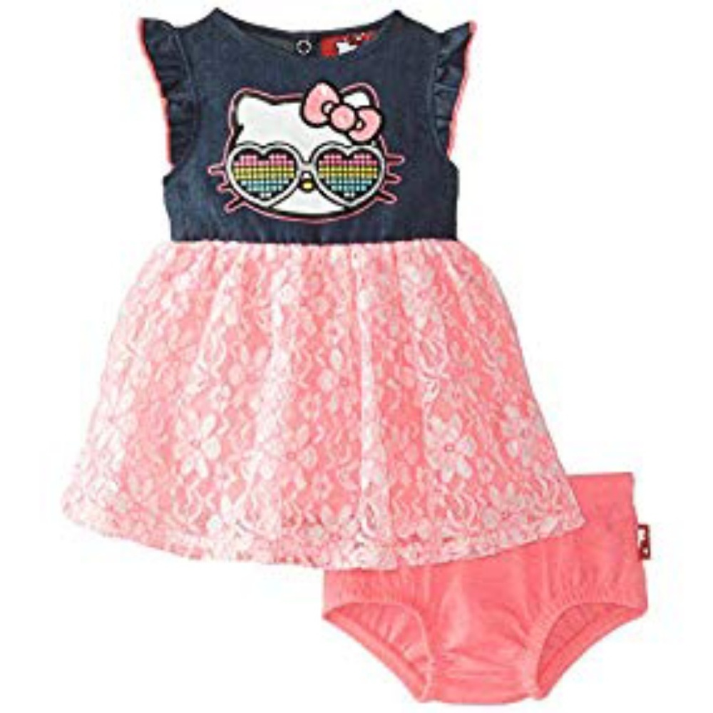 Hello Kitty Baby Girls' Pink Lace Dress